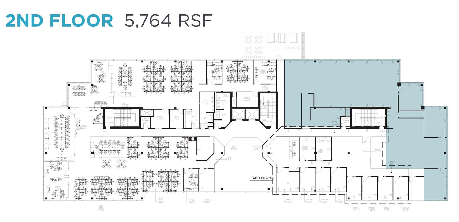 2nd Floor: 5,764 RSF